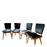 Lot de 4 chaises compas vintage scandinave années 70/80