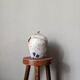 Handmade raku ceramic pot in contemporary Japandi design.