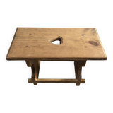 Low rectangular wooden stool