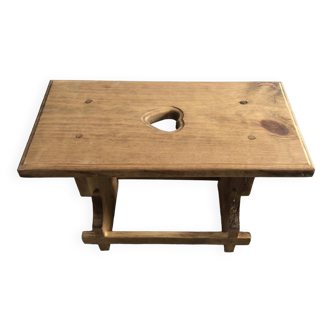 Low rectangular wooden stool