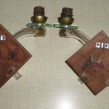 Pair of 1960/70 wall lights with 2 arms in murano glass