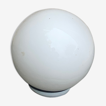 Globe boule,  abat jour en opaline blanc à visser, luminaire vintage