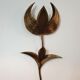Paire d'appliques fleurs en laiton