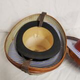 Leather hat box