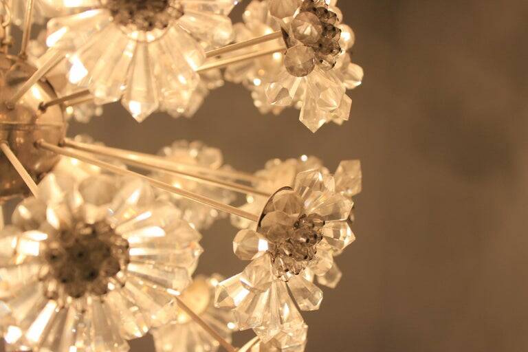 Unique Pair of Two Emil Stejnar Style Sputnik Chandeliers, 1970