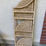Vintage rattan corner shelf