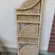 Vintage rattan corner shelf