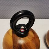Pepper and salt grinders designed by c jörgensen and r nissen for bodum Denmark. Late 20th century.