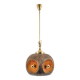 brown and orange ceramic Sputnik pendants, Germany, 1970s