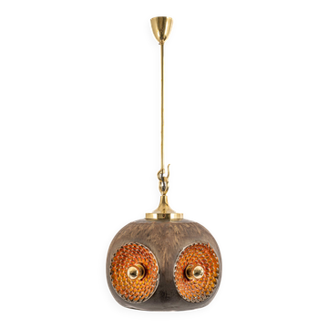 Suspension en céramique marron et orange Sputnik, Allemagne, années 1970