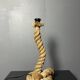 Midcentury French brutalist rope table lamp in the style of Audoux & Minet
