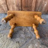 Vintage turned wooden foot stool/step stool