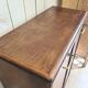 Renovated 1977 oak filing cabinet with double curtain