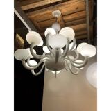 Contemporary pop white murano glass chandelier