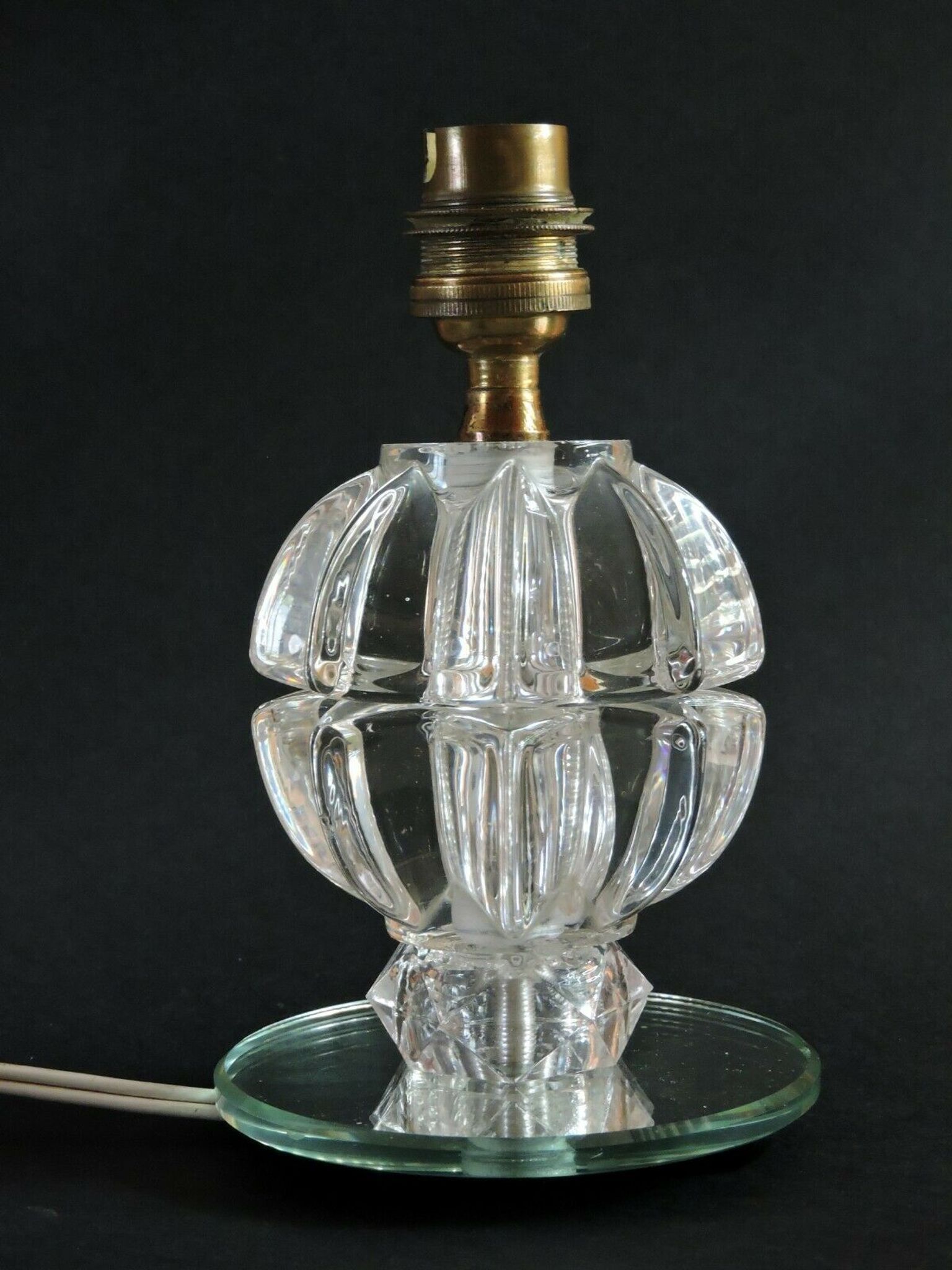 Art deco glass lamp foot