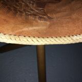 Pairs of leather tripod stools