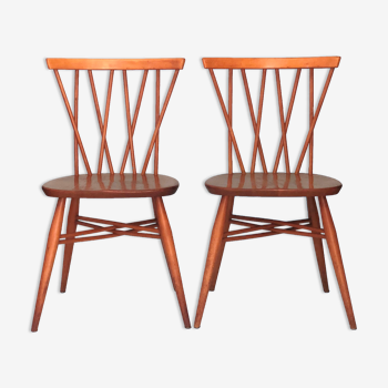 Set of 2 candlestick chairs by Lucian Ercolani for Ercol