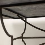 Dining table in "scagliola" and wrought iron. 1950s.