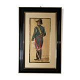 After Lalaisse, "gendarme on horseback", watercolor, twentieth century