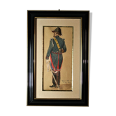 Gendarme à cheval , aquarelle, XXème siècle