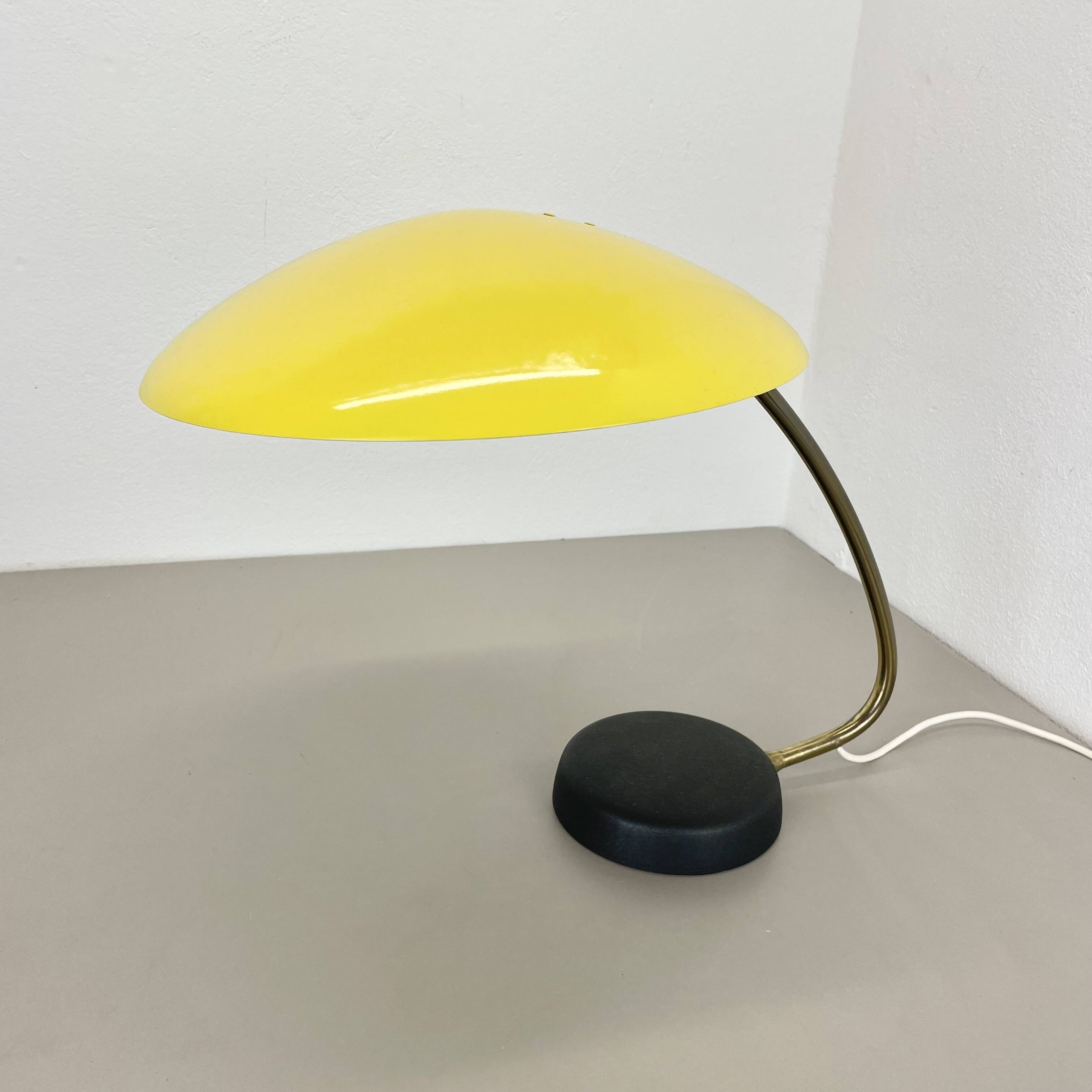 Original Modernist Yellow Metal Table Lamp by Cosack Leuchten, Germany 1960s