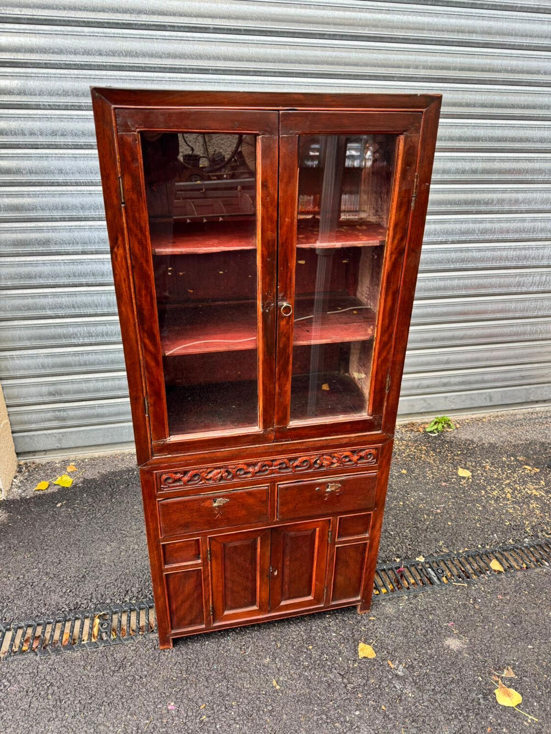 Attractive two-part Indochinese display cabinet. Mid-20th century