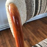Wooden chair and woolly fabric