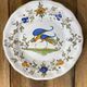 Set of 6 earthenware plates from Moustiers, featuring birds and flowers.