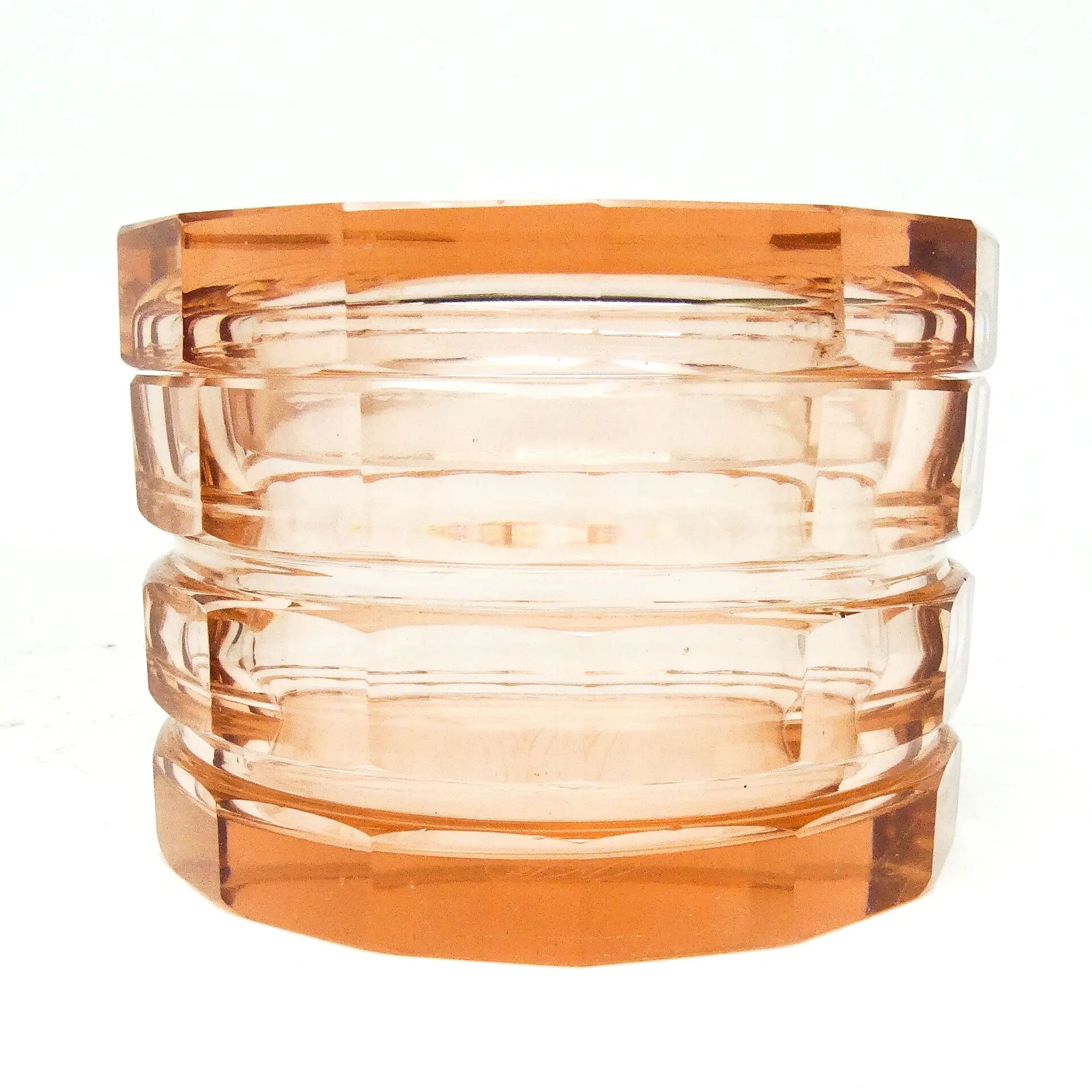 Bonbonnière Art Déco, cristal, Bohême, Tchécoslovaquie, années 1930
