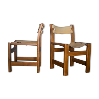 Duo de chaises Regain en cuir
