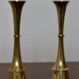 Pair of Scandinavian brass candlesticks from the 1950s by Dansk Designs.