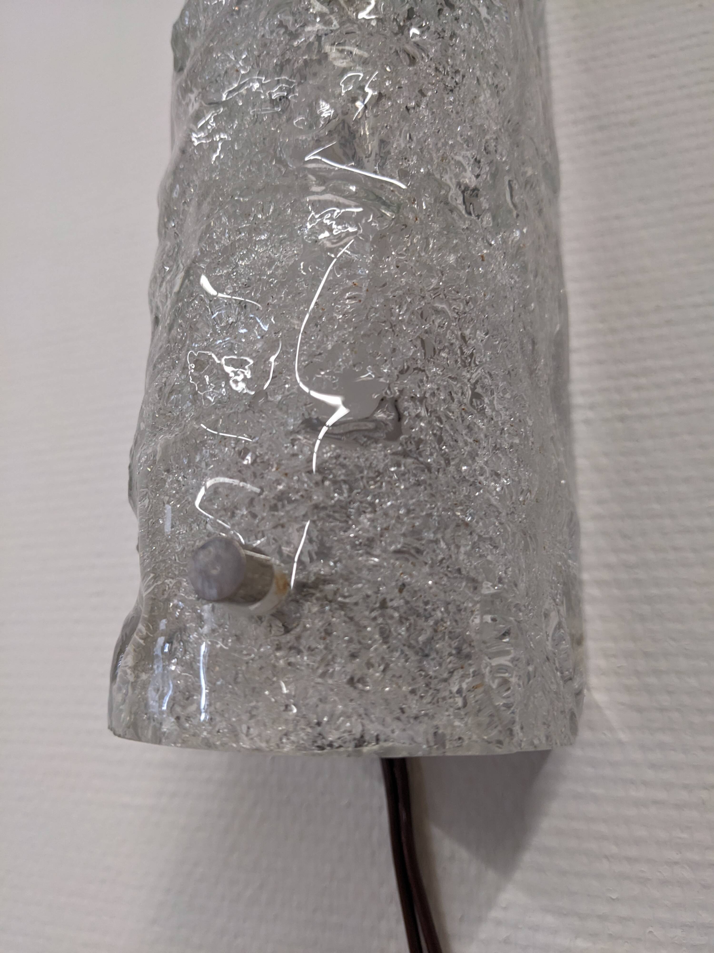 XL Murano glass wall sconce by Hillebrand Leuchten, Germany circa 1960.