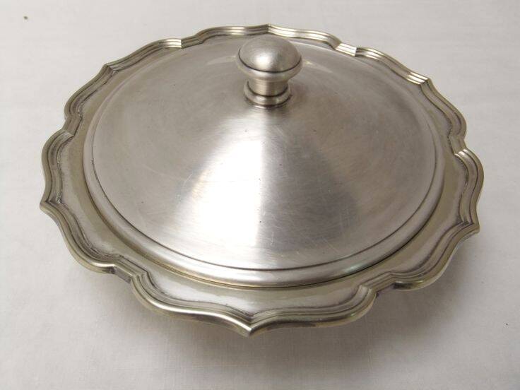 Antique silver-plated vegetable dish, tableware