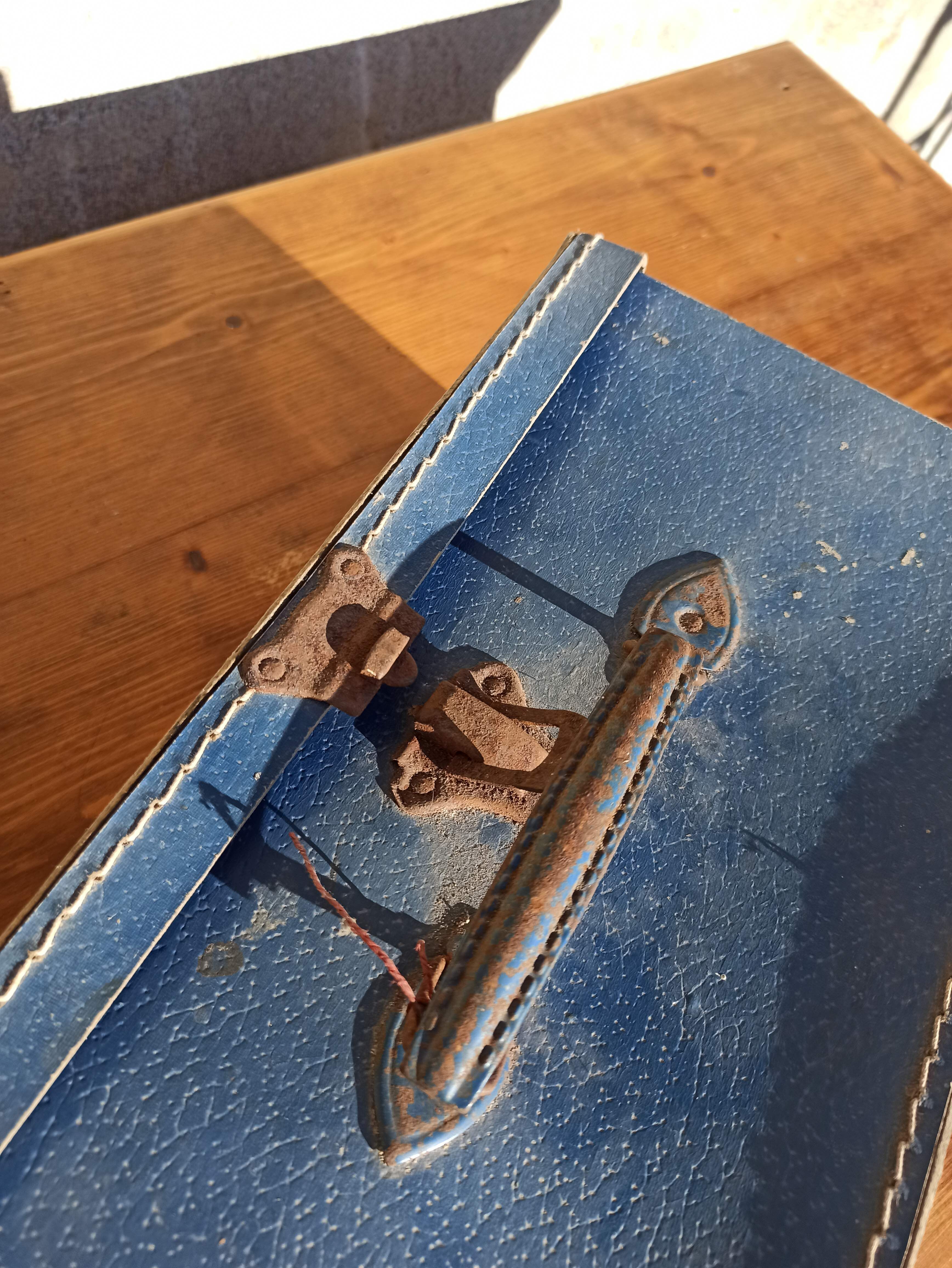 Set of 3 old cardboard suitcases