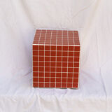 Cube terracotta side table 33 x 33 cm
