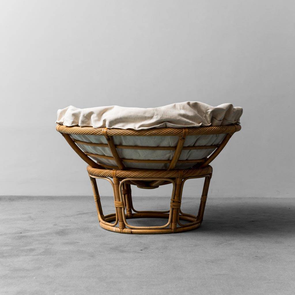 Poltrona vintage modello papasan in bambù anni ’70 modernariato