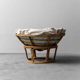 Poltrona vintage modello papasan in bambù anni ’70 modernariato