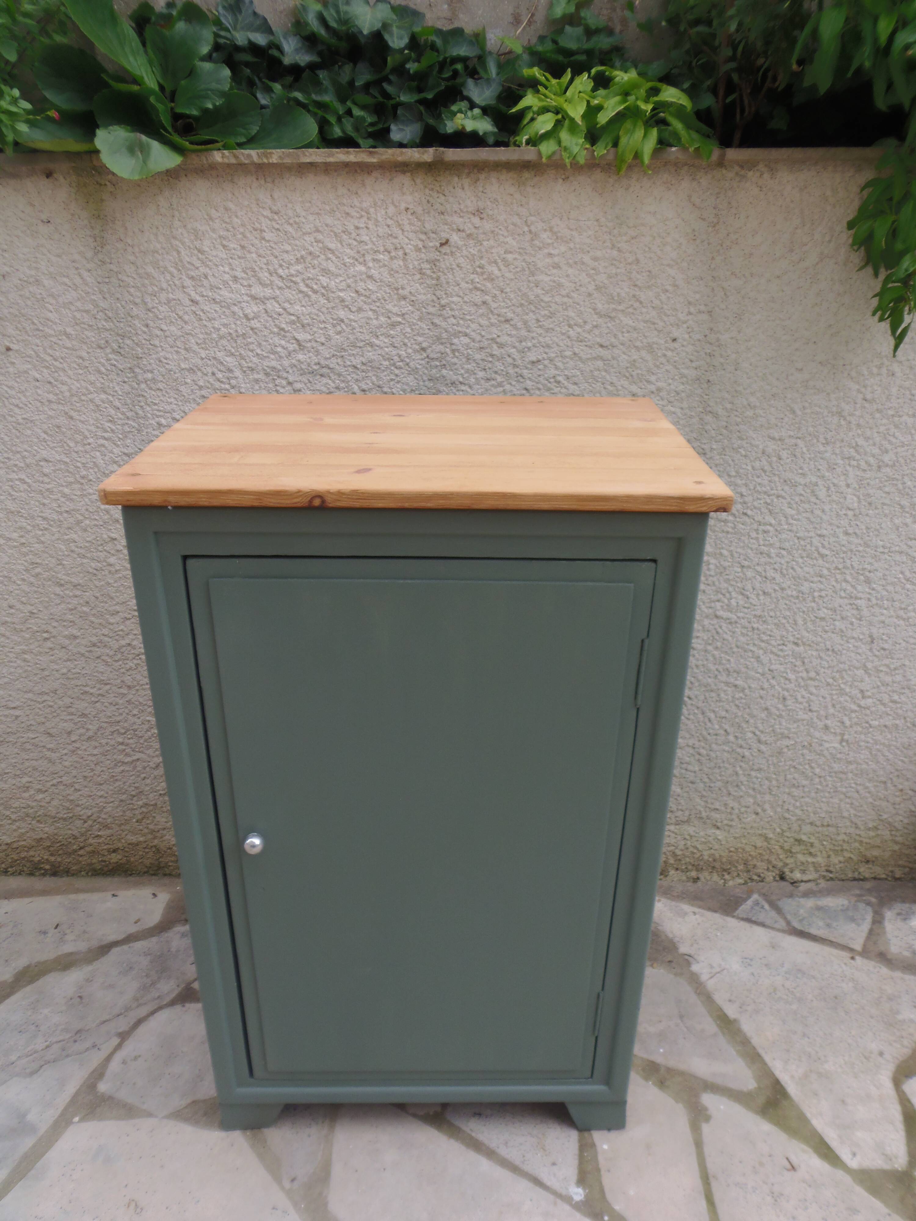 Vintage jam jar enhanced in smoky green, wooden tray.
