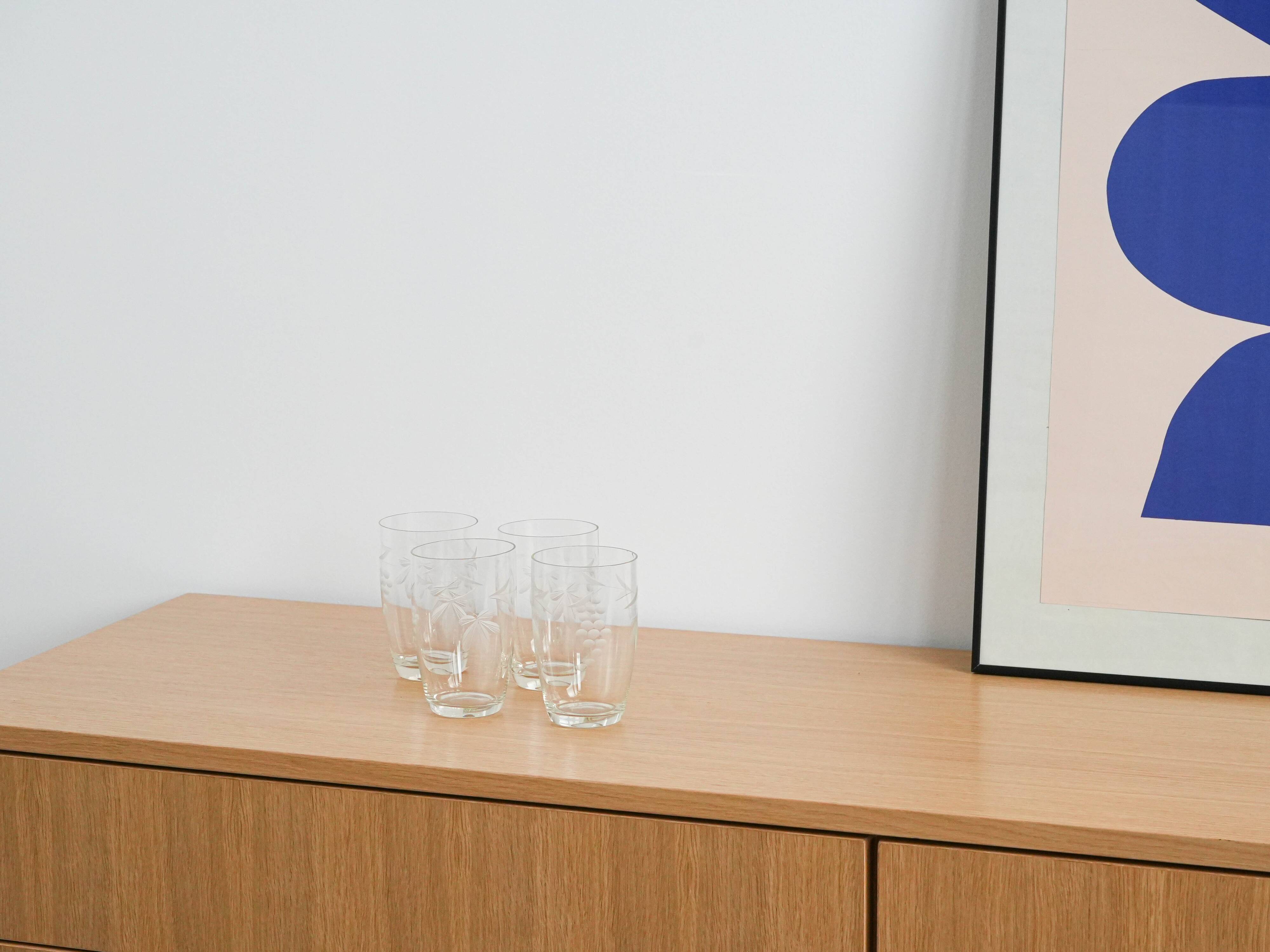 Set of four glasses, Danish design, 1970s, manufactured in Denmark