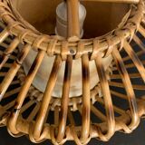 Rattan lamp in the shape of an ellipse Louis Sognot 1950