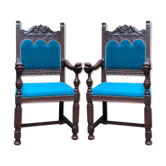 Pair of Renaissance-style armchairs