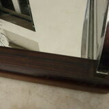 Large plateau mirror macassar chrome metal art deco modernist takes hoops