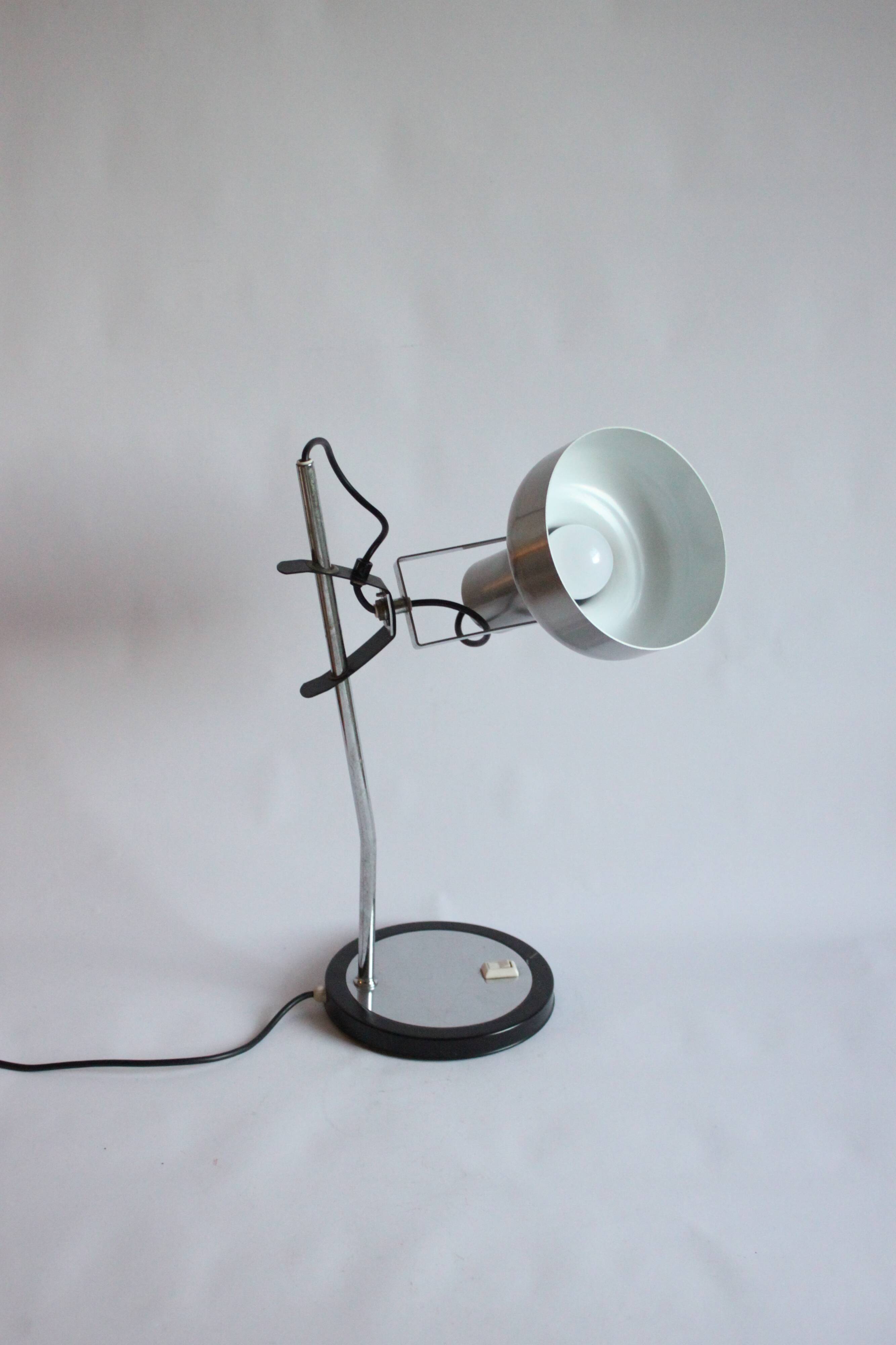 Mid century modern adjustable metal desk lamp, 1960s