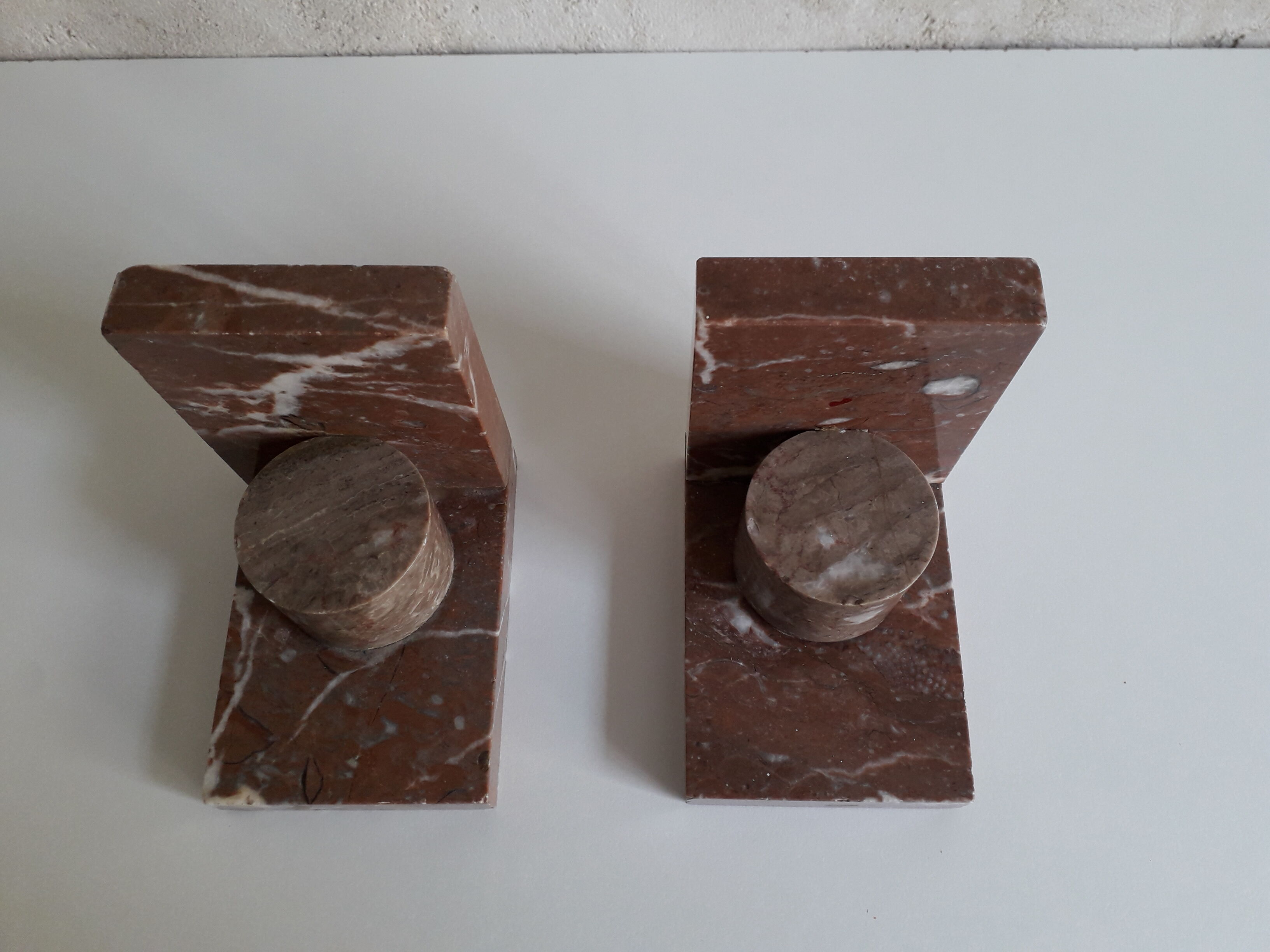 Pair of antique marble bookends