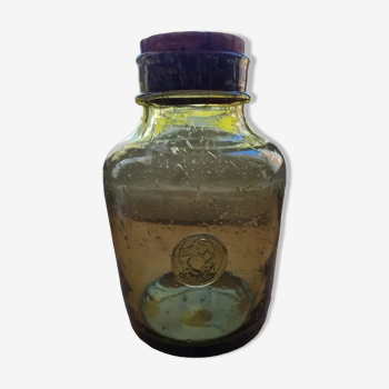 Bonbonne en verre ancienne soufflée à la main