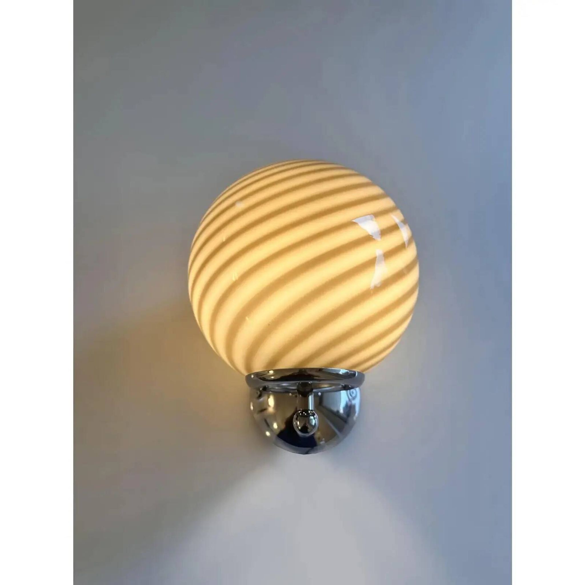 Pair of Contemporary Beige and Brown “Rods” Murano Glass Wall Sconces