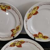 Set of 10 Bohemian dessert plates Orchies Moulin des Loups