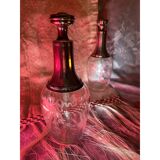 Pair of crystal and silver decanters - early 20th century