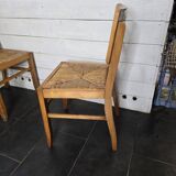 4 straw chairs from the 1950s