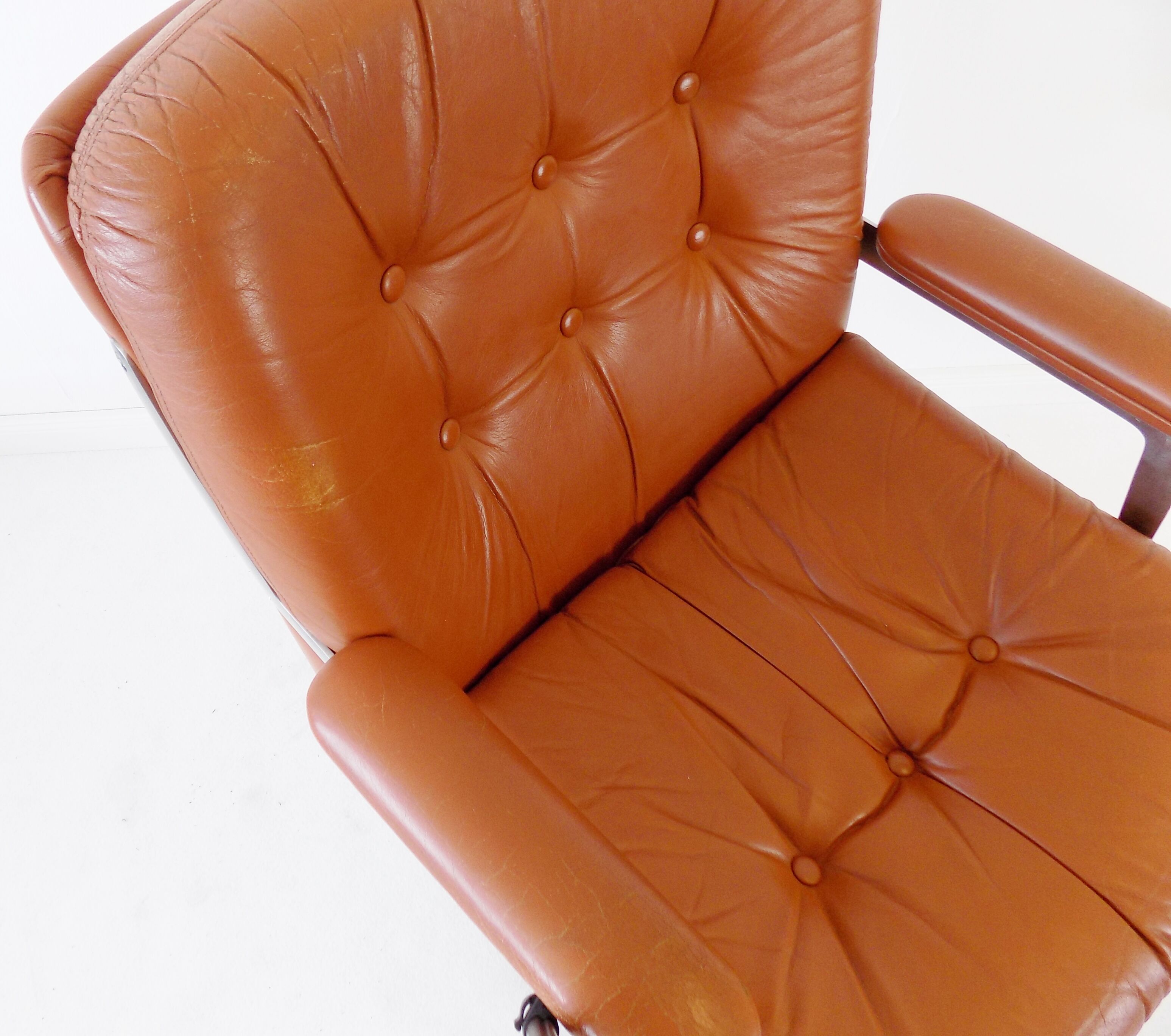 Ring Mekanikk leather office armchair 60's